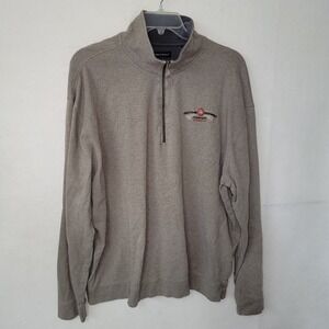 Page Tuttle Mens Tan Potosi Brewing Company Quarter Zip‎ Pullover Sweatshirt 2XL